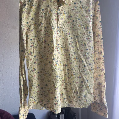 chemise jaune pale fleurie meltin pot